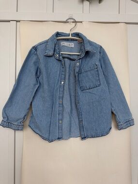 Zara Kids Light Denim Button-Front Jacket